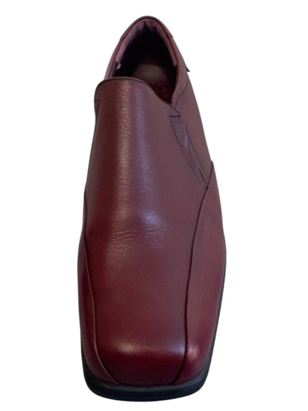 Mephisto Air-Techno Women's 9 Burgundy Leather Wedge Slip On Shoes Square Toe - Picture 6 of 13